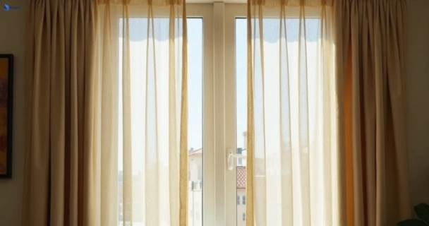Dusty and dull curtains in research-vic before steam cleaning